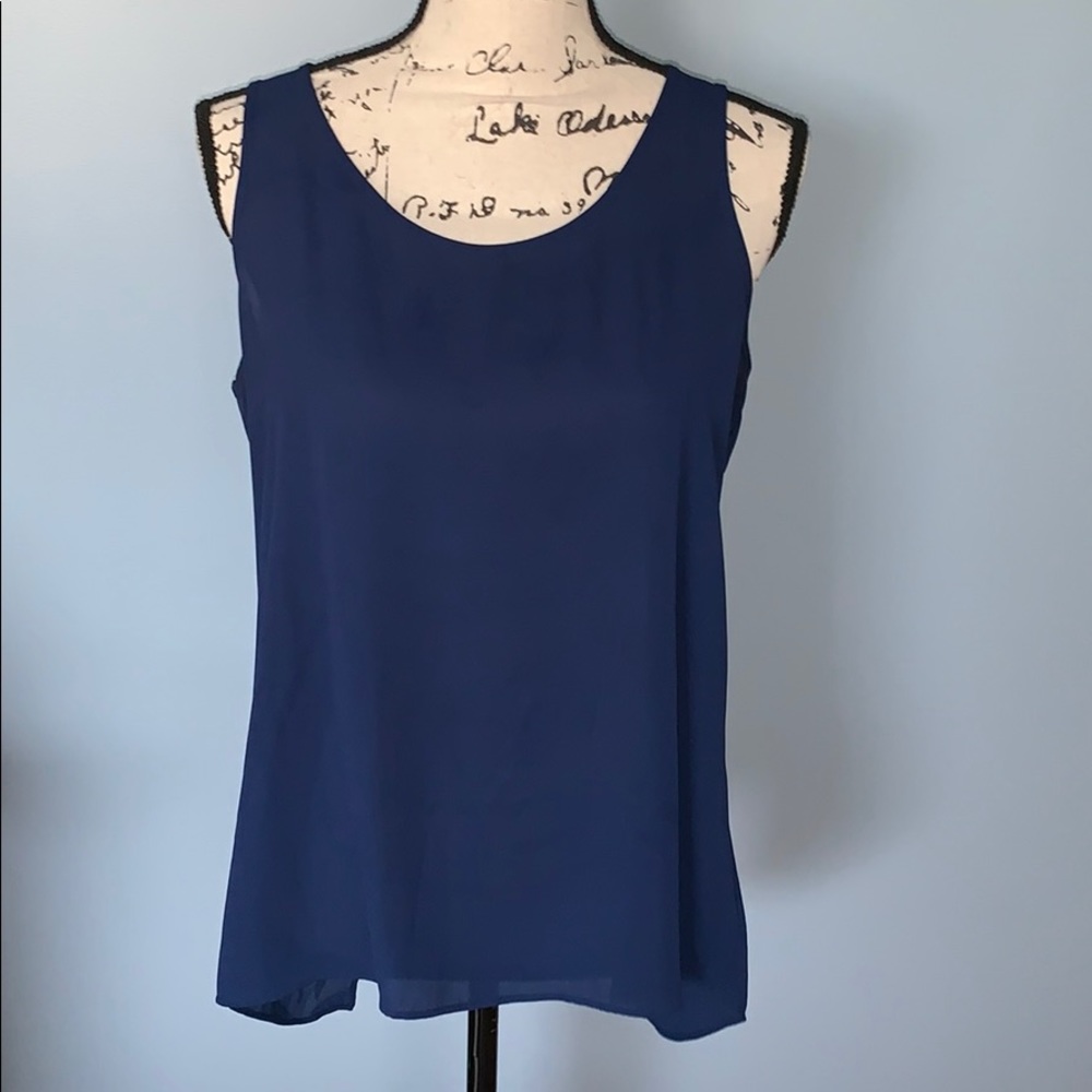 EXPRESS navy medium sheer tank split back